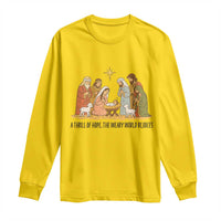 Nativity Scene Christmas Long Sleeve Shirt Baby Jesus Christian Faith - Wonder Print Shop