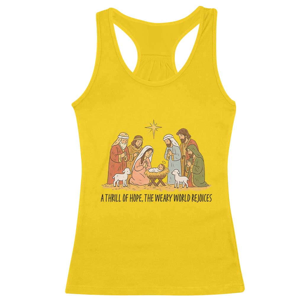 Nativity Scene Christmas Racerback Tank Top Baby Jesus Christian Faith - Wonder Print Shop