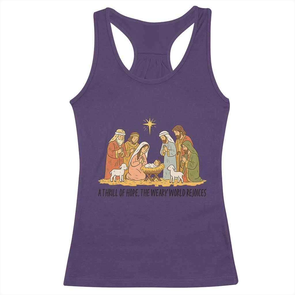 Nativity Scene Christmas Racerback Tank Top Baby Jesus Christian Faith - Wonder Print Shop