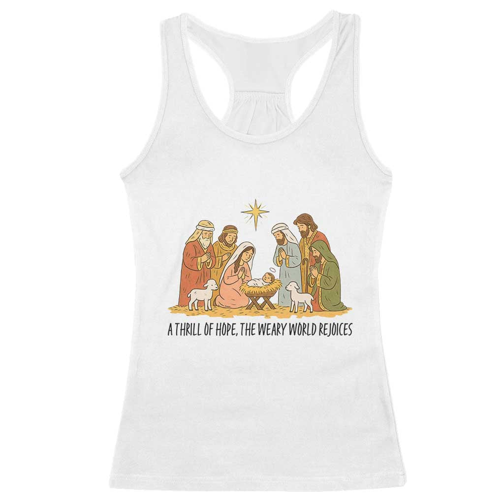 Nativity Scene Christmas Racerback Tank Top Baby Jesus Christian Faith - Wonder Print Shop