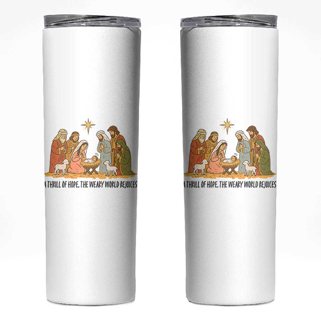 Nativity Scene Christmas Skinny Tumbler Baby Jesus Christian Faith - Wonder Print Shop
