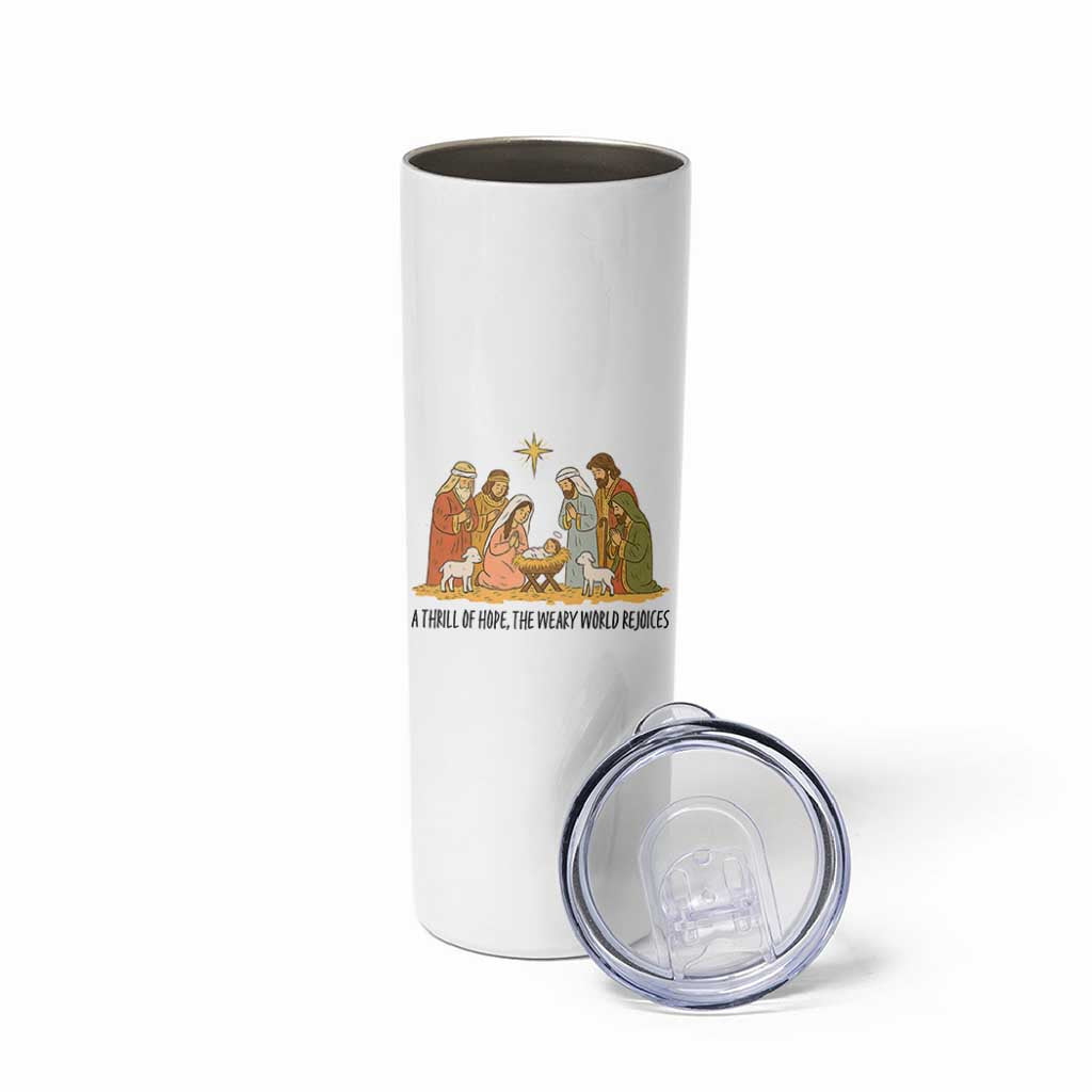 Nativity Scene Christmas Skinny Tumbler Baby Jesus Christian Faith - Wonder Print Shop