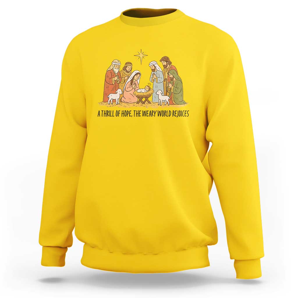 Nativity Scene Christmas Sweatshirt Baby Jesus Christian Faith - Wonder Print Shop