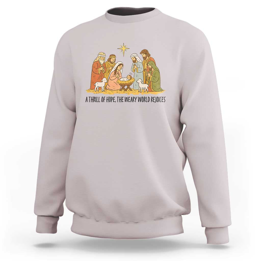 Nativity Scene Christmas Sweatshirt Baby Jesus Christian Faith - Wonder Print Shop