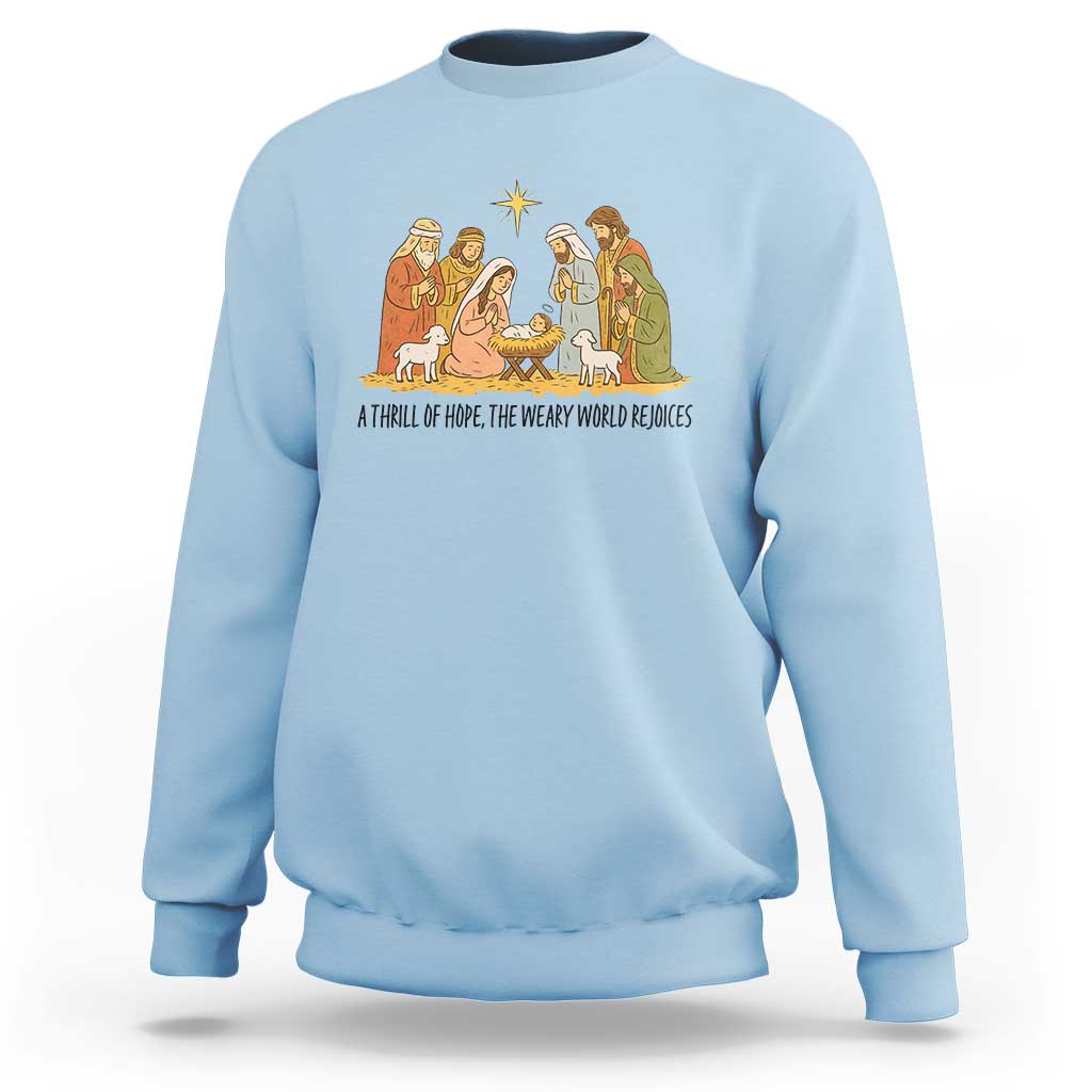 Nativity Scene Christmas Sweatshirt Baby Jesus Christian Faith - Wonder Print Shop