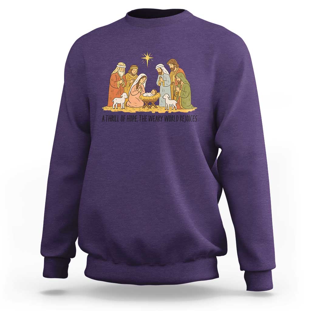 Nativity Scene Christmas Sweatshirt Baby Jesus Christian Faith - Wonder Print Shop