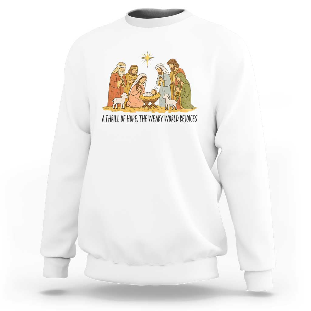 Nativity Scene Christmas Sweatshirt Baby Jesus Christian Faith - Wonder Print Shop