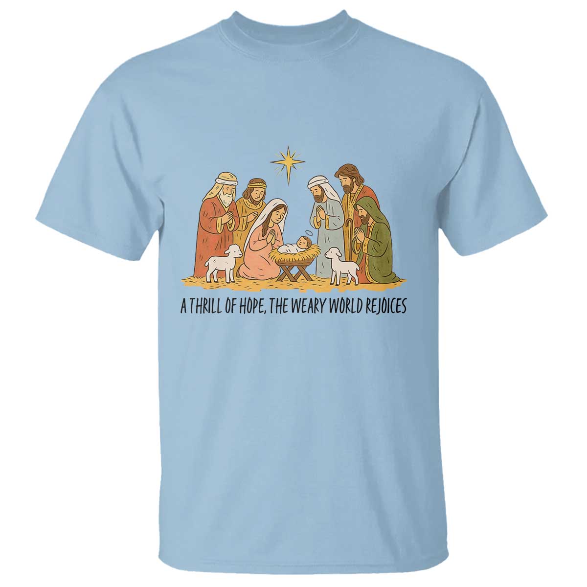 Nativity Scene Christmas T Shirt Baby Jesus Christian Faith - Wonder Print Shop