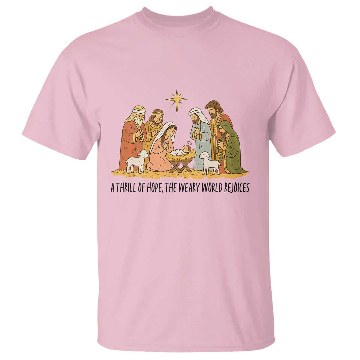 Nativity Scene Christmas T Shirt Baby Jesus Christian Faith - Wonder Print Shop