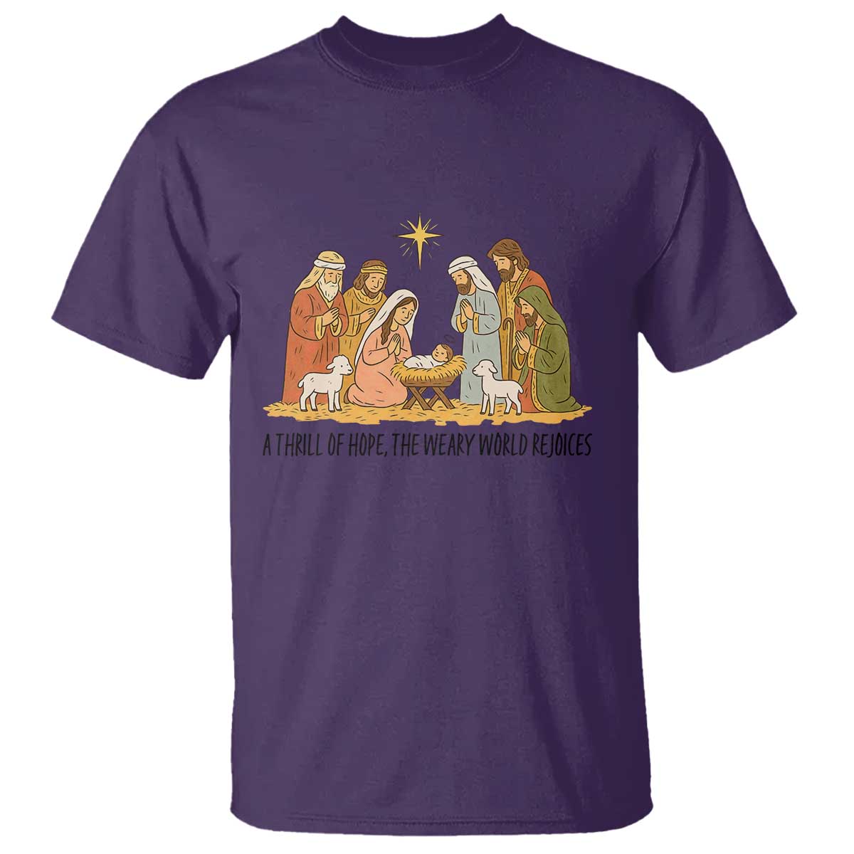 Nativity Scene Christmas T Shirt Baby Jesus Christian Faith - Wonder Print Shop