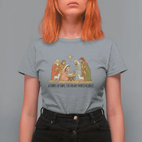 Nativity Scene Christmas T Shirt For Women Baby Jesus Christian Faith - Wonder Print Shop