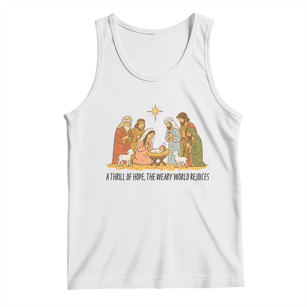 Nativity Scene Christmas Tank Top Baby Jesus Christian Faith - Wonder Print Shop