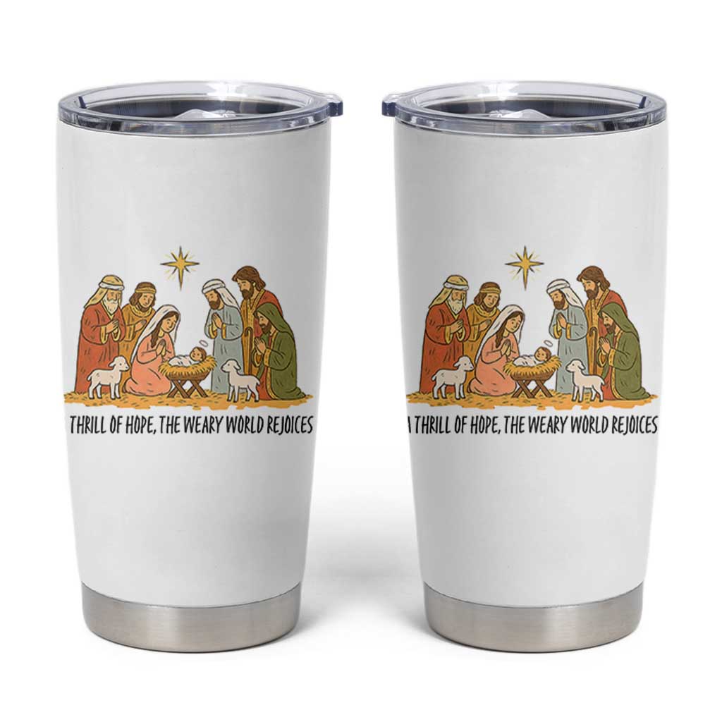 Nativity Scene Christmas Tumbler Cup Baby Jesus Christian Faith - Wonder Print Shop