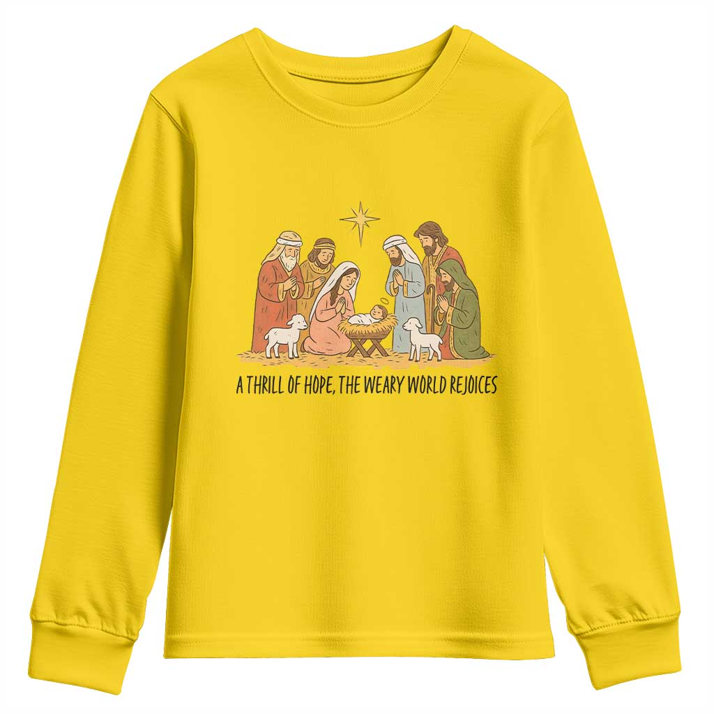 Nativity Scene Christmas Youth Sweatshirt Baby Jesus Christian Faith - Wonder Print Shop