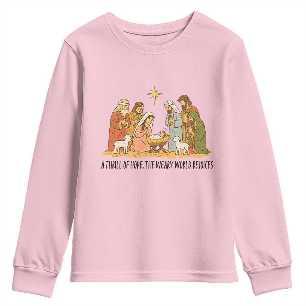 Nativity Scene Christmas Youth Sweatshirt Baby Jesus Christian Faith - Wonder Print Shop