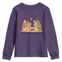 Nativity Scene Christmas Youth Sweatshirt Baby Jesus Christian Faith - Wonder Print Shop