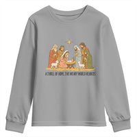 Nativity Scene Christmas Youth Sweatshirt Baby Jesus Christian Faith - Wonder Print Shop