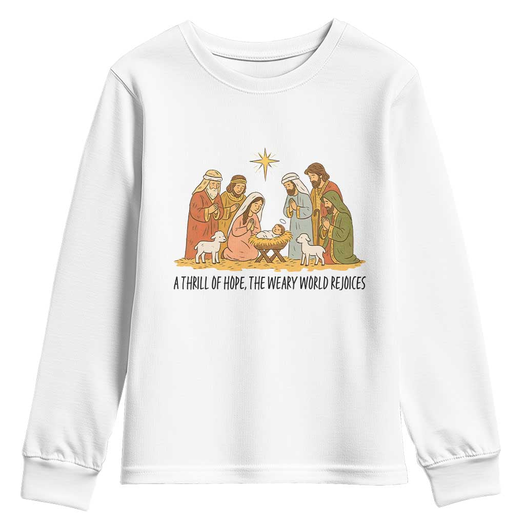 Nativity Scene Christmas Youth Sweatshirt Baby Jesus Christian Faith - Wonder Print Shop