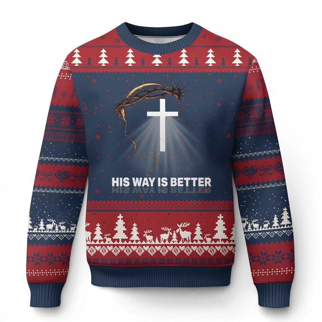 Jesus Christan Ugly Christmas Sweater His Way Is Better - Wonder Print Shop