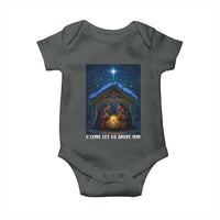 Nativity Scene Christmas Baby Onesie O Come Let Us Adrove Him - Wonder Print Shop