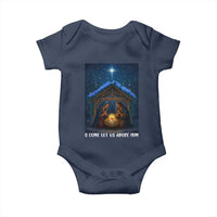 Nativity Scene Christmas Baby Onesie O Come Let Us Adrove Him - Wonder Print Shop