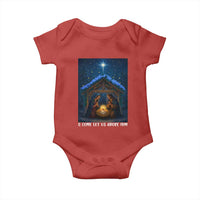 Nativity Scene Christmas Baby Onesie O Come Let Us Adrove Him - Wonder Print Shop