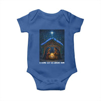 Nativity Scene Christmas Baby Onesie O Come Let Us Adrove Him - Wonder Print Shop