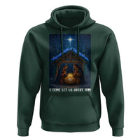 Nativity Scene Christmas Hoodie O Come Let Us Adrove Him - Wonder Print Shop