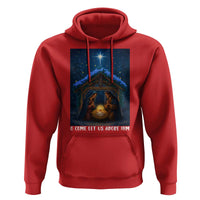 Nativity Scene Christmas Hoodie O Come Let Us Adrove Him - Wonder Print Shop