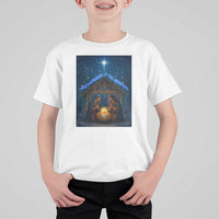Nativity Scene Christmas T Shirt For Kid O Come Let Us Adrove Him - Wonder Print Shop