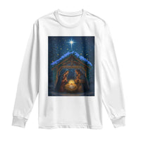 Nativity Scene Christmas Long Sleeve Shirt O Come Let Us Adrove Him - Wonder Print Shop