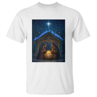 Nativity Scene Christmas T Shirt O Come Let Us Adrove Him - Wonder Print Shop