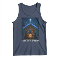 Nativity Scene Christmas Tank Top O Come Let Us Adrove Him - Wonder Print Shop