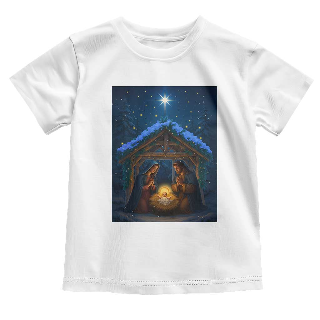 Nativity Scene Christmas Toddler T Shirt O Come Let Us Adrove Him - Wonder Print Shop