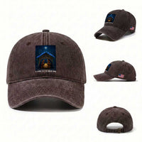 Nativity Scene Christmas Washed Cotton Baseball Cap O Come Let Us Adrove Him