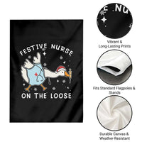 Funny ER Nurse Goose Christmas Garden Flag Festive Nurses On The Loose - Wonder Print Shop