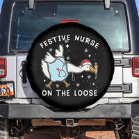 Funny ER Nurse Goose Christmas Spare Tire Cover Festive Nurses On The Loose - Wonder Print Shop
