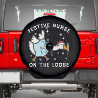 Funny ER Nurse Goose Christmas Spare Tire Cover Festive Nurses On The Loose - Wonder Print Shop