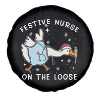 Funny ER Nurse Goose Christmas Spare Tire Cover Festive Nurses On The Loose - Wonder Print Shop