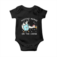 Funny ER Nurse Goose Christmas Baby Onesie Festive Nurses On The Loose - Wonder Print Shop