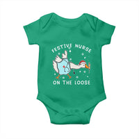 Funny ER Nurse Goose Christmas Baby Onesie Festive Nurses On The Loose - Wonder Print Shop