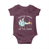 Funny ER Nurse Goose Christmas Baby Onesie Festive Nurses On The Loose - Wonder Print Shop