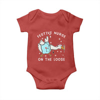 Funny ER Nurse Goose Christmas Baby Onesie Festive Nurses On The Loose - Wonder Print Shop