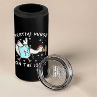 Funny ER Nurse Goose Christmas 4 in 1 Can Cooler Tumbler Festive Nurses On The Loose - Wonder Print Shop