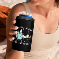 Funny ER Nurse Goose Christmas 4 in 1 Can Cooler Tumbler Festive Nurses On The Loose - Wonder Print Shop