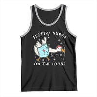 Funny ER Nurse Goose Christmas Tank Top Festive Nurses On The Loose - Wonder Print Shop