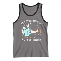 Funny ER Nurse Goose Christmas Tank Top Festive Nurses On The Loose - Wonder Print Shop