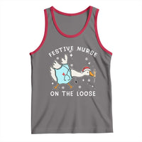 Funny ER Nurse Goose Christmas Tank Top Festive Nurses On The Loose - Wonder Print Shop