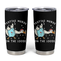 Funny ER Nurse Goose Christmas Tumbler Cup Festive Nurses On The Loose - Wonder Print Shop