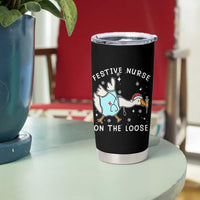 Funny ER Nurse Goose Christmas Tumbler Cup Festive Nurses On The Loose - Wonder Print Shop